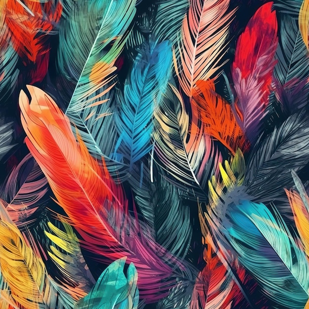 Onderscheidende veren textuur patroon veren in gemengde kleuren Veren achtergrond