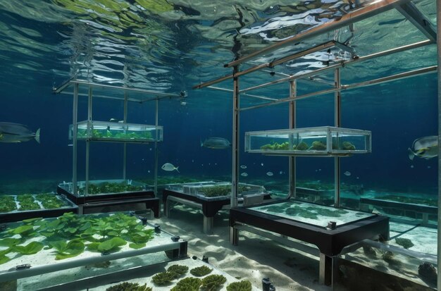 Foto onderwater aquarium uitzicht