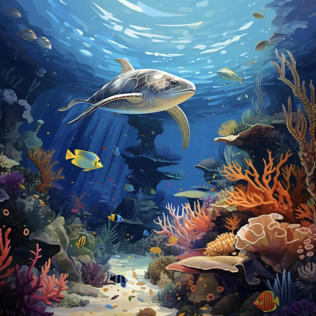 Onderwater aquariumomgeving