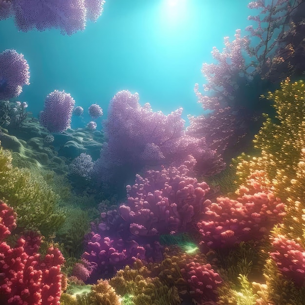 Onderwater kleurrijke achtergrond generatieve A
