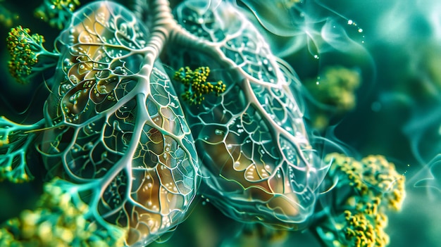 Onderwater Microbiologie Scene Blauwe Oceaan achtergrond met Abstract Bacteria Wetenschap en Natuur Concept