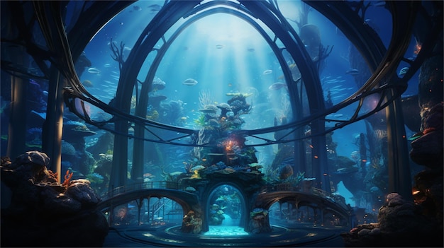 onderwater scène met vissen