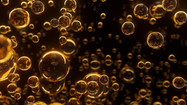 Onderwaterbubbels Abstract oranje premium foto