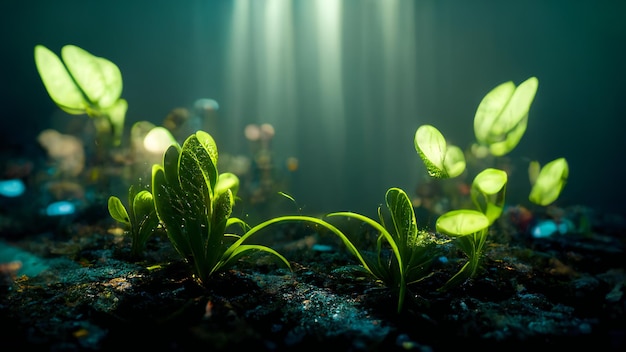 onderwaterwereld met realistische planten