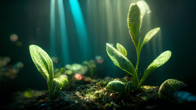 onderwaterwereld met realistische planten