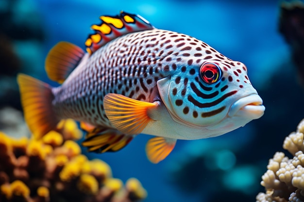 Onderwaterwereld met vissen en koralen