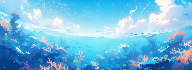 Onderwaterwereld van de oceaan zee duiken snorkelen aquarium koraal vissen
