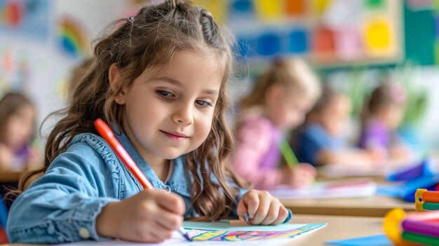 onderwijs en mensen concept student meisje met boek schrijven school test