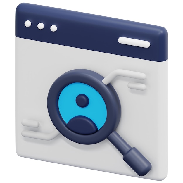 onderzoek 3d render pictogram illustratie