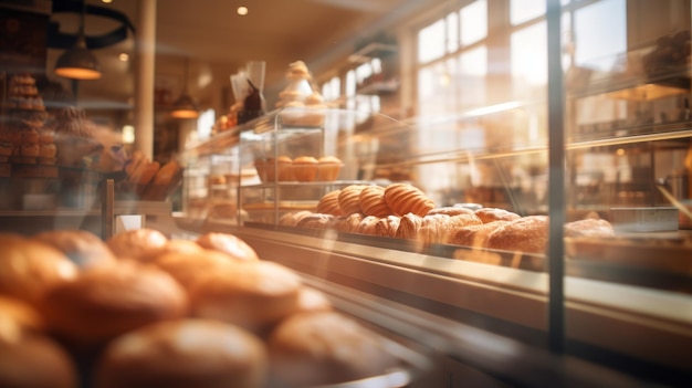 Onduidelijk interieur van de bakkerij