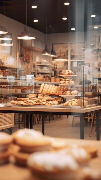 Onduidelijk interieur van de bakkerij