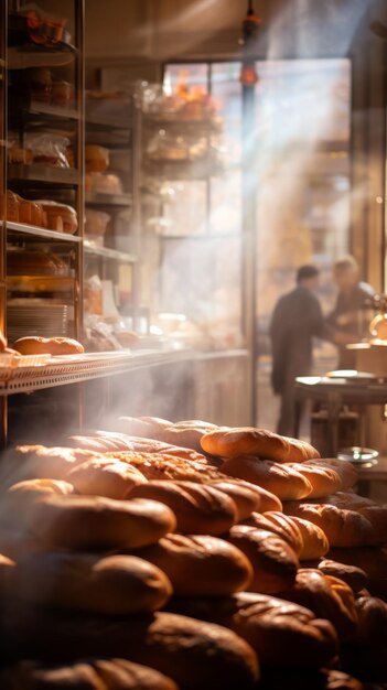 Foto onduidelijk interieur van de bakkerij