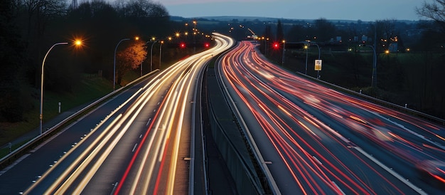 Foto onduidelijk zicht in een rijdende auto met retro-glitch-effect