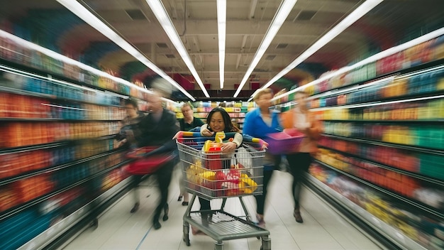 Onduidelijke achtergrond van de supermarkt