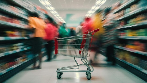 Onduidelijke achtergrond van de supermarkt