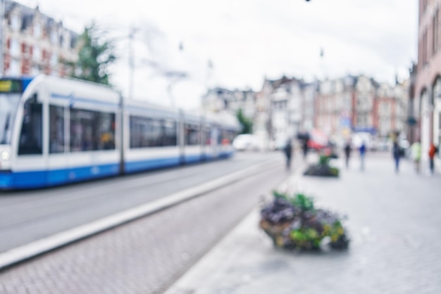 Onduidelijke achtergrond van de tram