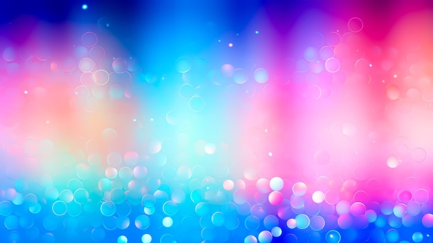Onduidelijke foto van blauw-roze en gele achtergrond met bubbels Generatieve AI