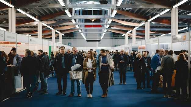 Onduidelijke mensen op een beurs