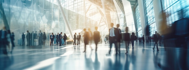 Onduidelijke zakenlieden lopen op een beurs.