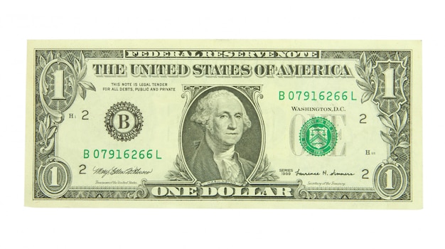 One american dollar isolated