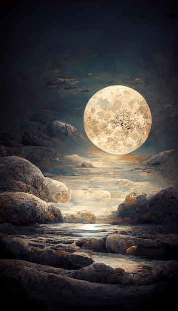 One big full moon background image