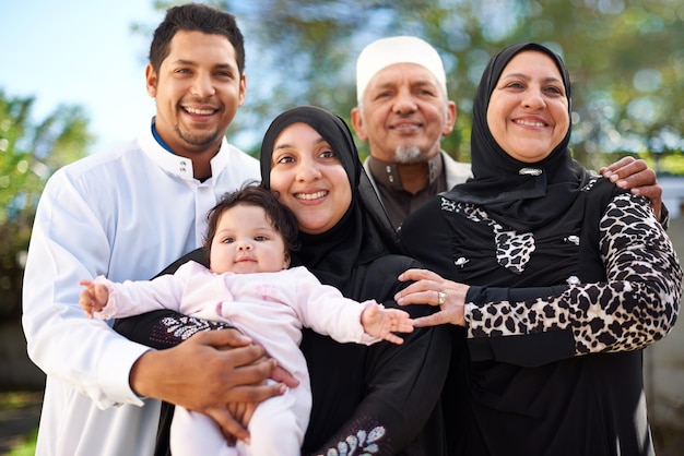 One big happy family A muslim family enjoying a day outside