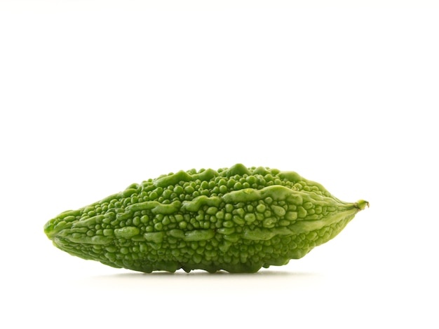 One bitter melon on white background