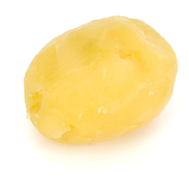 One boiled peeled potato isolated on white background cutout