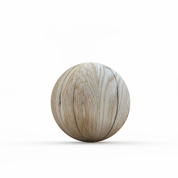 Photo one brown wooden ball or sphere