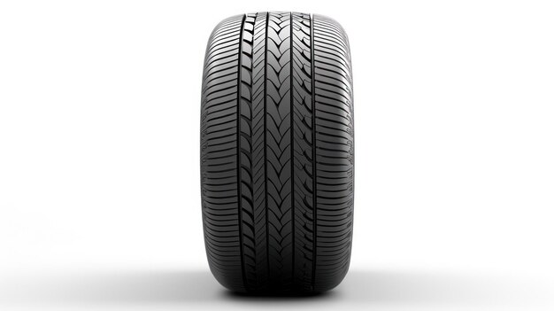 Photo one car tire is isolated on a white background