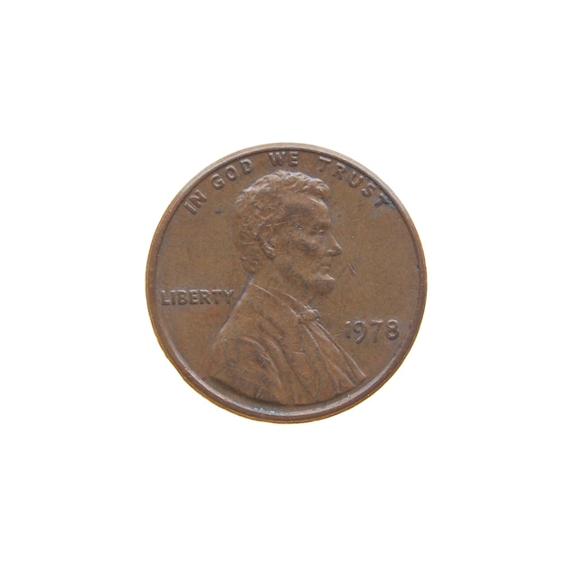 One cent coin isolated