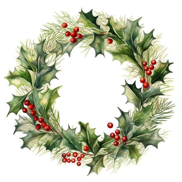 one christmas wreath on a white background