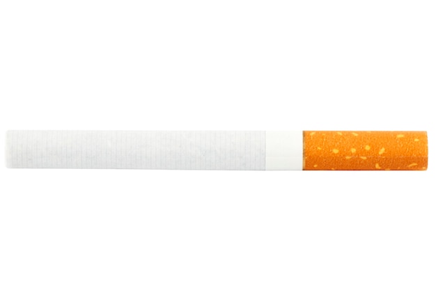 Photo one cigarette isolated on the white background