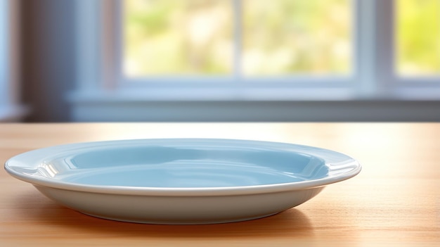 One clean plate on a plain white counter symbolizes the charm of simplicity in everyday routines