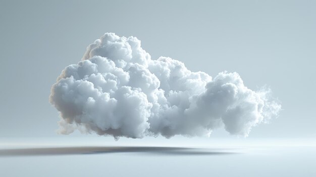 One Cloud Render in Studio with Clear White Background and Drop Shadow Generative AI