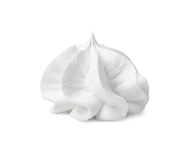 one delicious meringue cookie isolated on white