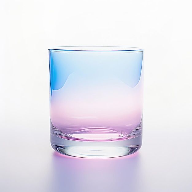 One empty glass Bright colors gradient design Product photography Generative AI