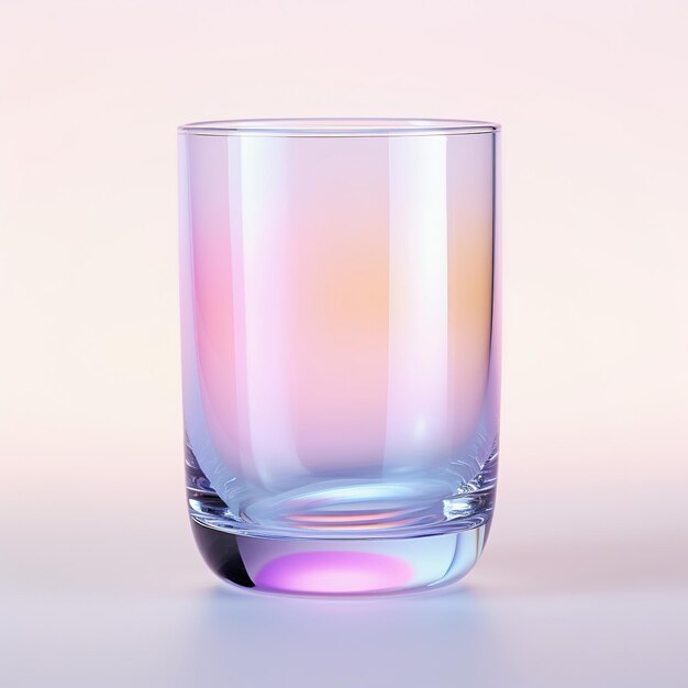 One empty glass Pastel gradient color Product design