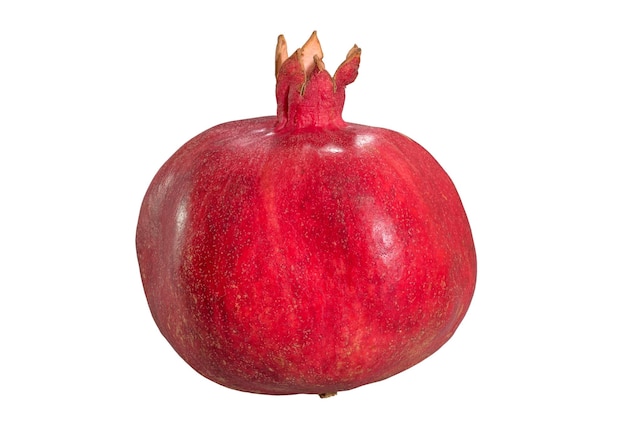 One fresh red pomegranate isolated on a white background