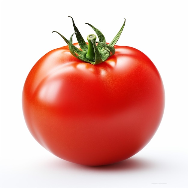 One fresh red tomato isolated on white background generated with ai