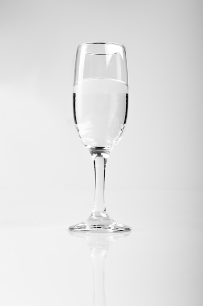 One glass on a white background