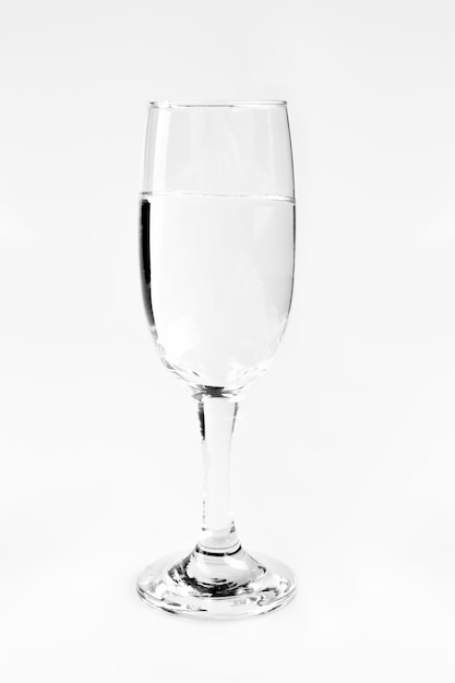 One glass on a white background