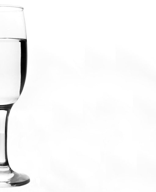 One glass on a white background