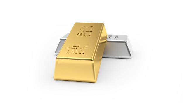 One gold bar and one silver bar