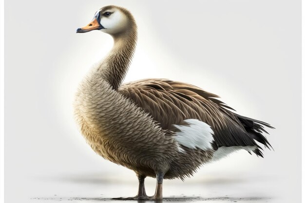 One goose on a white background