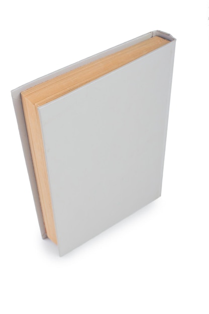 Photo one gray book on white isolated background