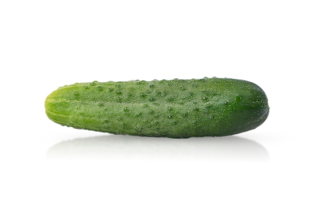 One Green Cucumber Vegetable Isolated. High quality photo