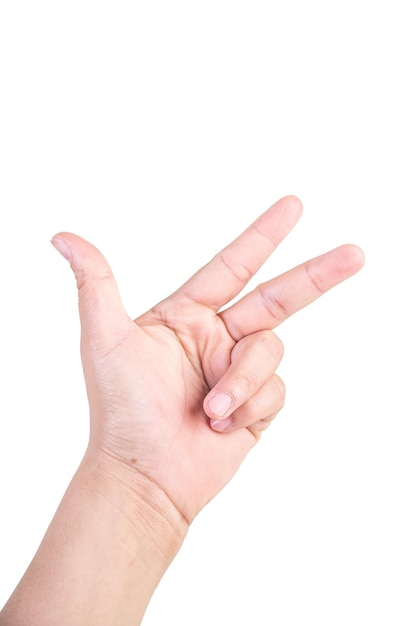 one hand on isolated background clipping path Hands are counting numbers