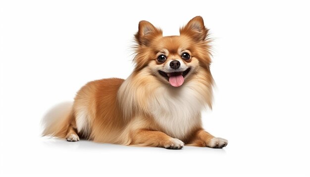 One Happy Smiling Dog Type Sitting Elevation Side View