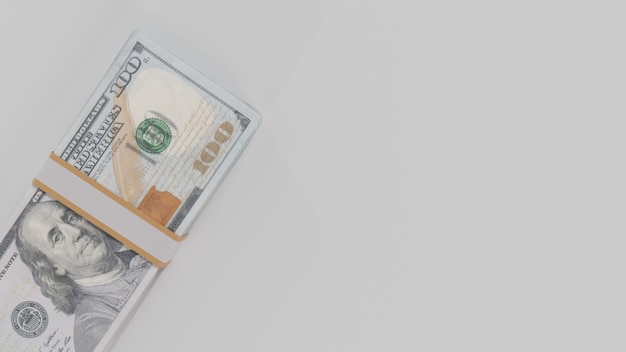 One hundred dollar banknotes financial. 3D Render